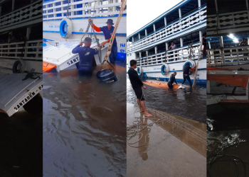 Lancha afunda no rio Trombetas, em Oriximiná