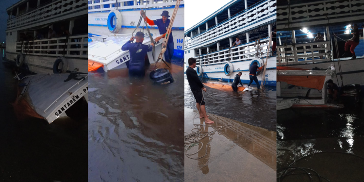 Lancha afunda no rio Trombetas, em Oriximiná