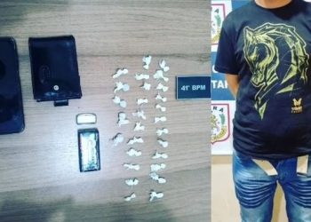 Homem é preso após ser flagrado vendendo drogas em festividade na comunidade Moura, região do Alto Trombetas