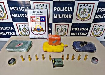 Munições e drogas apreendidas pelo 41º BPM — Foto: Polícia Militar/Divulgação