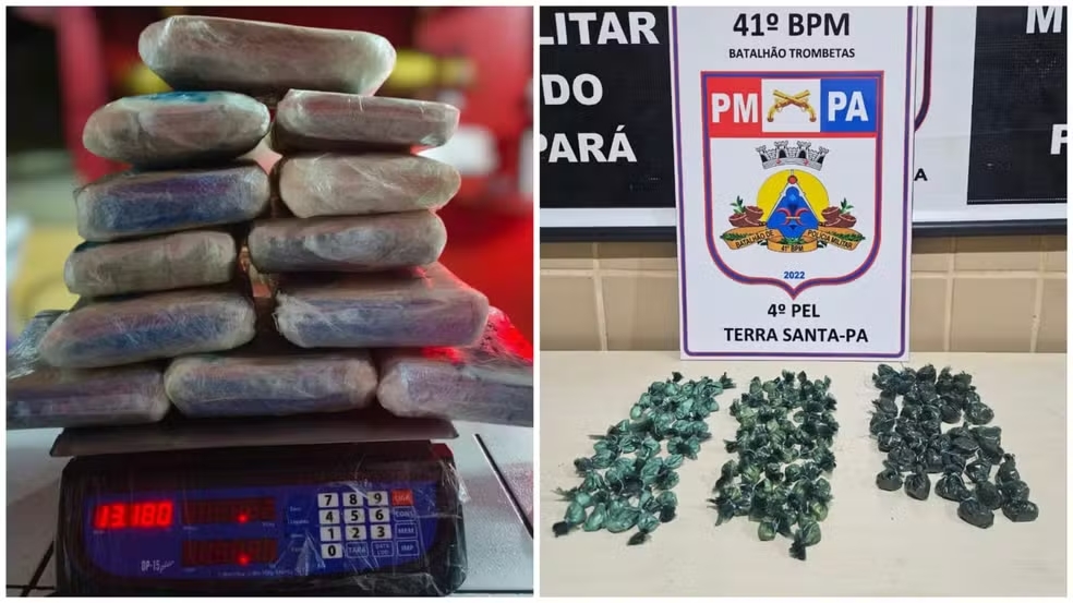 Parte das drogas apreendidas em operações da Polícia Militar na área de atuação do 41º BPM — Foto: Polícia Militar/Divulgação